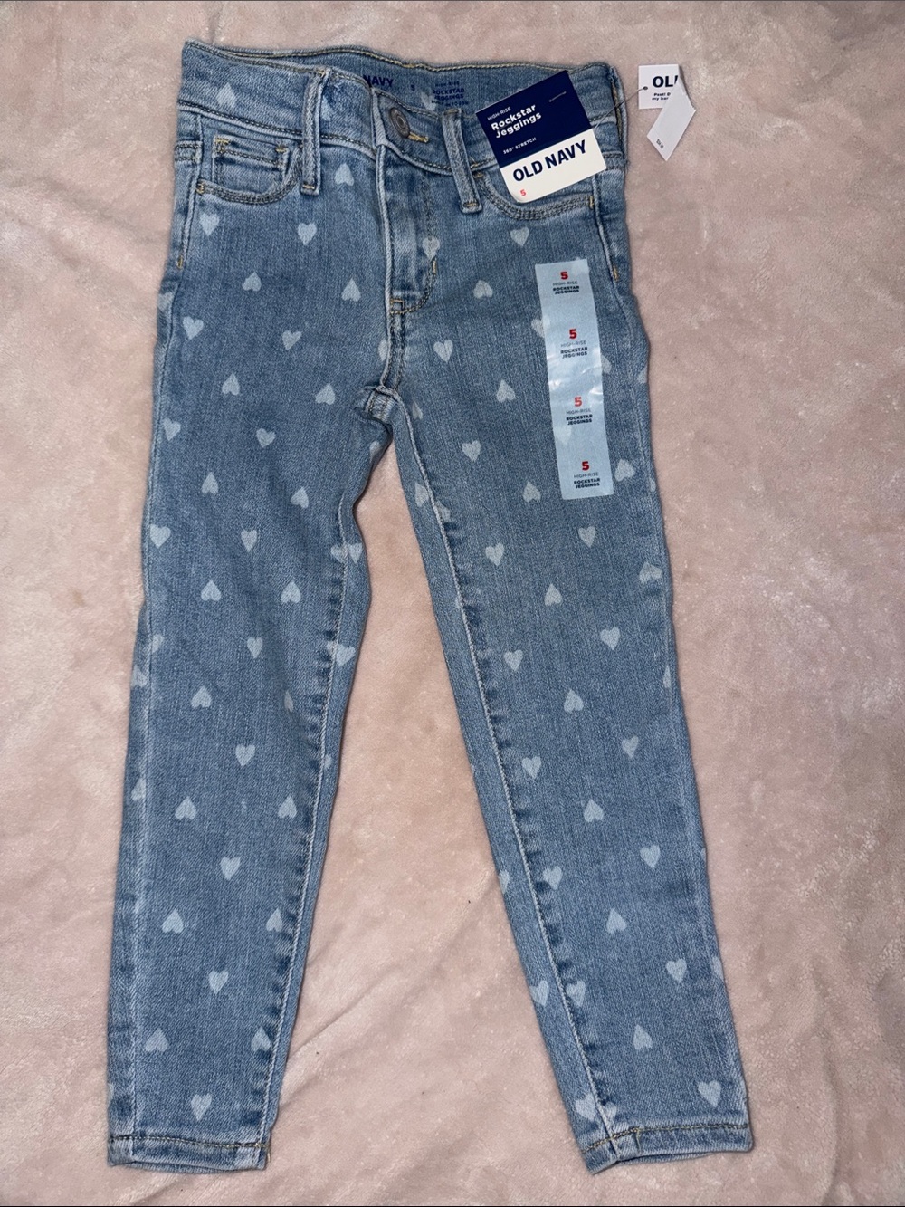 Old Navy Light Blue Heart Print Skinny Jeans